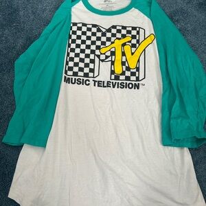 MTV White Baseball tee